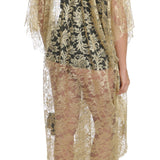 Dolce & Gabbana Golden Floral Lace Kaftan Sundress-Modeoutlet