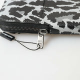 Dolce & Gabbana Grå Leopard Læder Herre Crossbody Mobil Taske-Modeoutlet