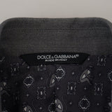 Dolce & Gabbana Grå Uld Silke Slim Fit Blazer-Modeoutlet