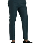 Dolce & Gabbana Green Wool Skinny Slim Dress Pants-Modeoutlet