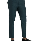 Dolce & Gabbana Green Wool Skinny Slim Dress Pants-Modeoutlet