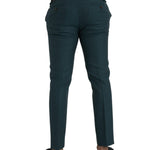 Dolce & Gabbana Green Wool Skinny Slim Dress Pants-Modeoutlet