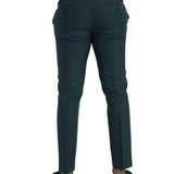 Dolce & Gabbana Green Wool Skinny Slim Dress Pants-Modeoutlet