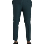 Dolce & Gabbana Green Wool Skinny Slim Dress Pants-Modeoutlet