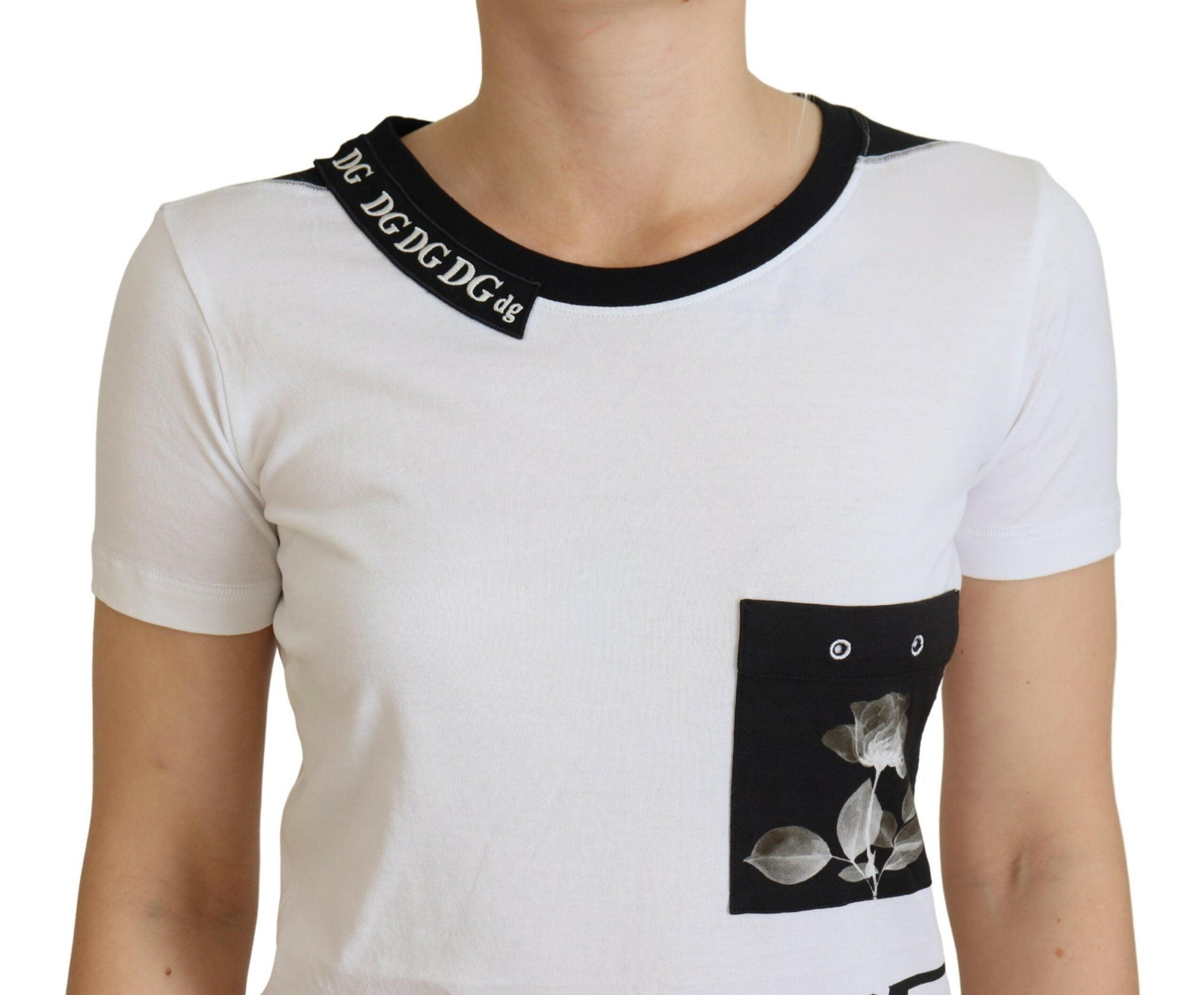 Dolce & Gabbana Hvid Bomuld T-shirt-Modeoutlet