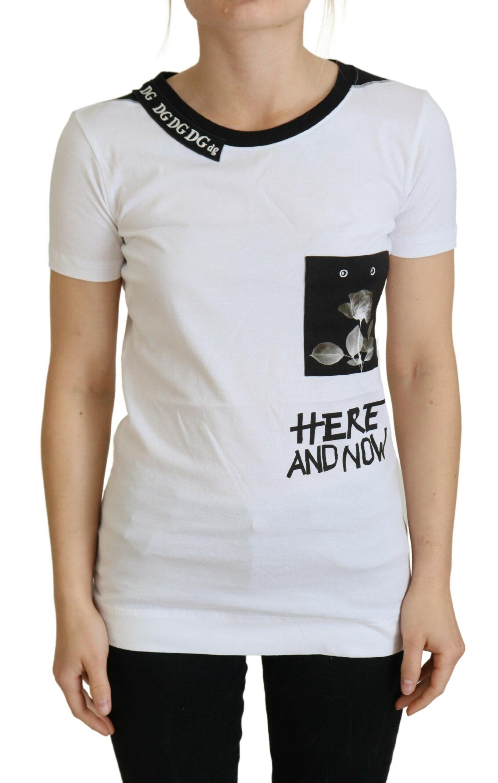 Dolce & Gabbana Hvid Bomuld T-shirt-Modeoutlet