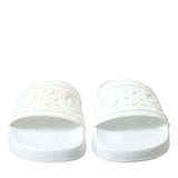 Dolce & Gabbana Hvid Gummi Bade Sandaler-Modeoutlet