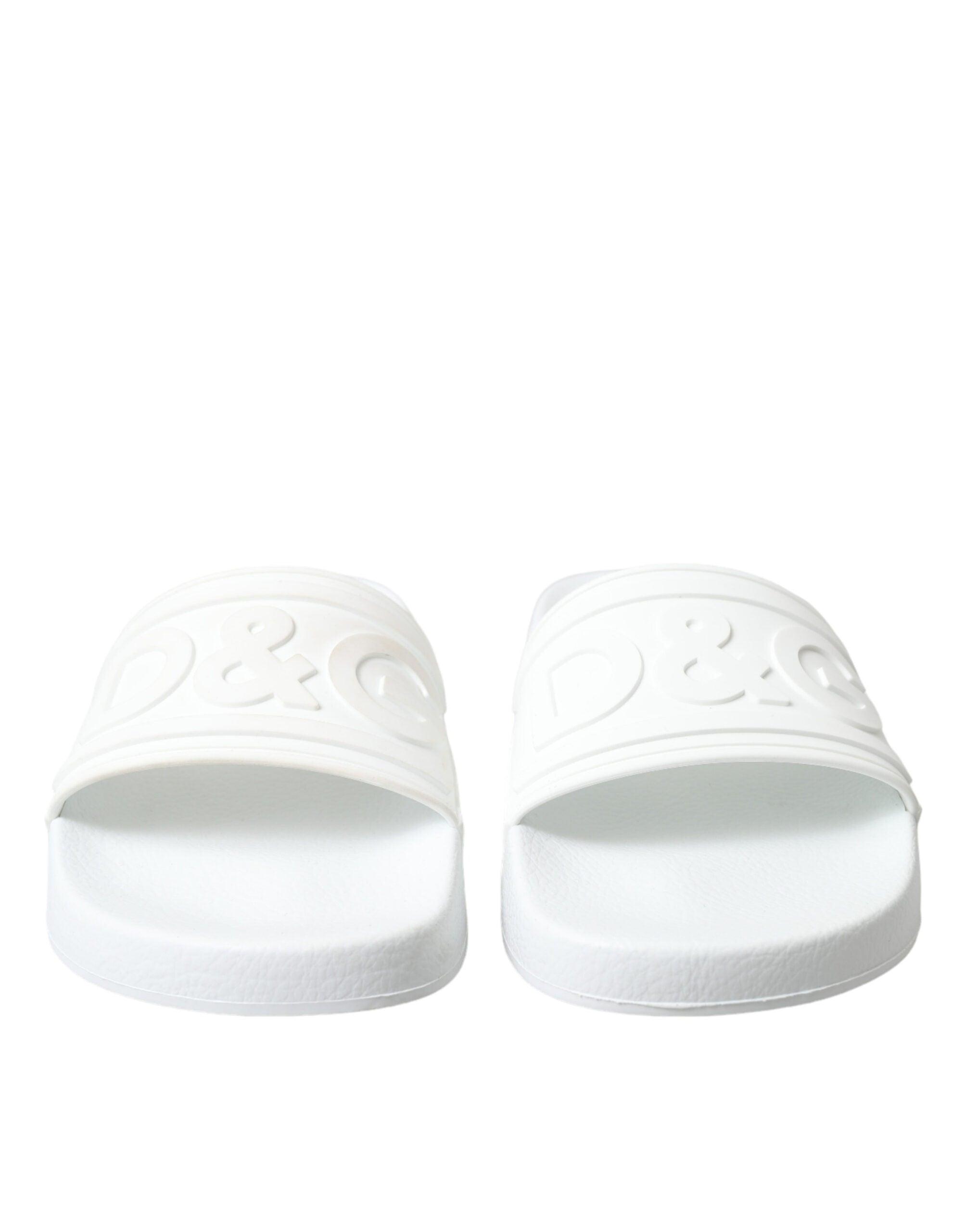 Dolce & Gabbana Hvid Gummi Bade Sandaler-Modeoutlet