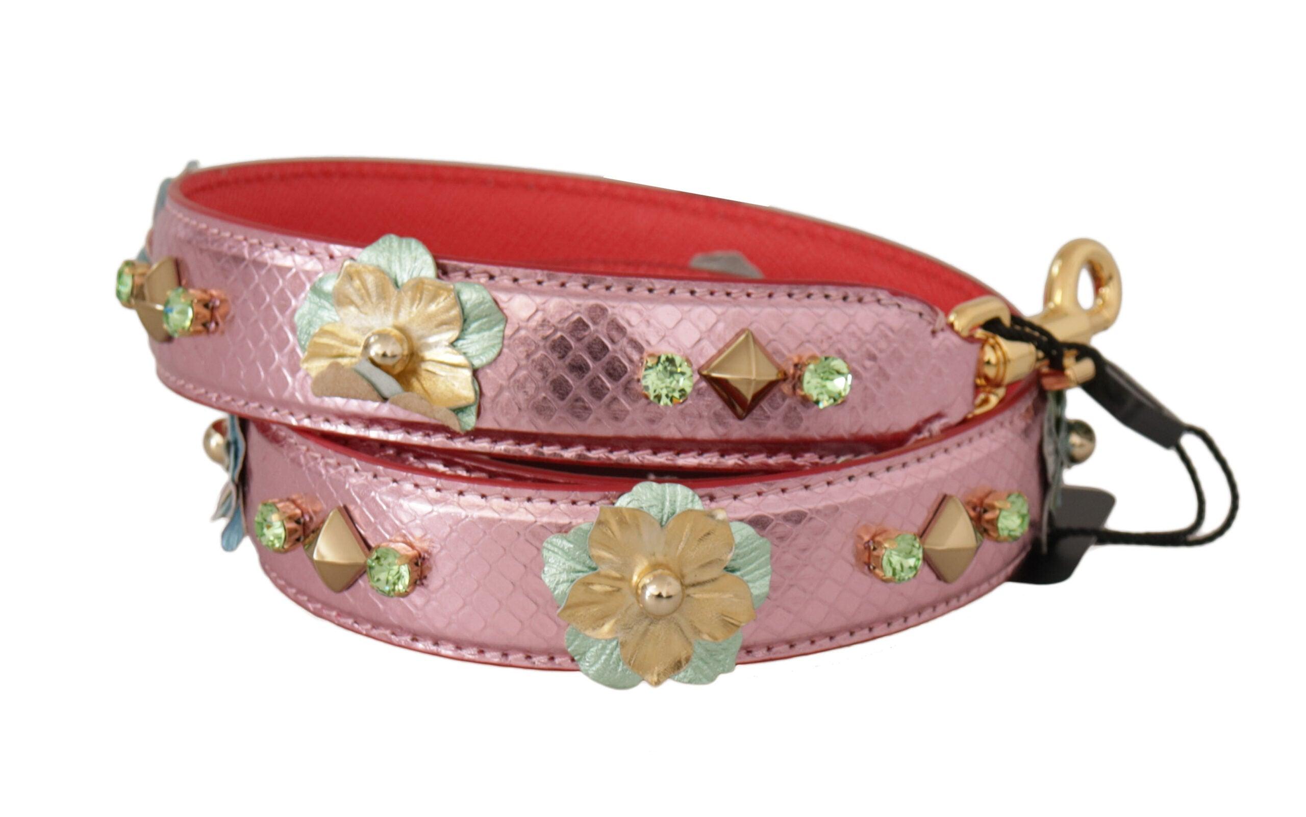 Dolce & Gabbana Metallic Pink Læder Studded Skulder Strap-Modeoutlet