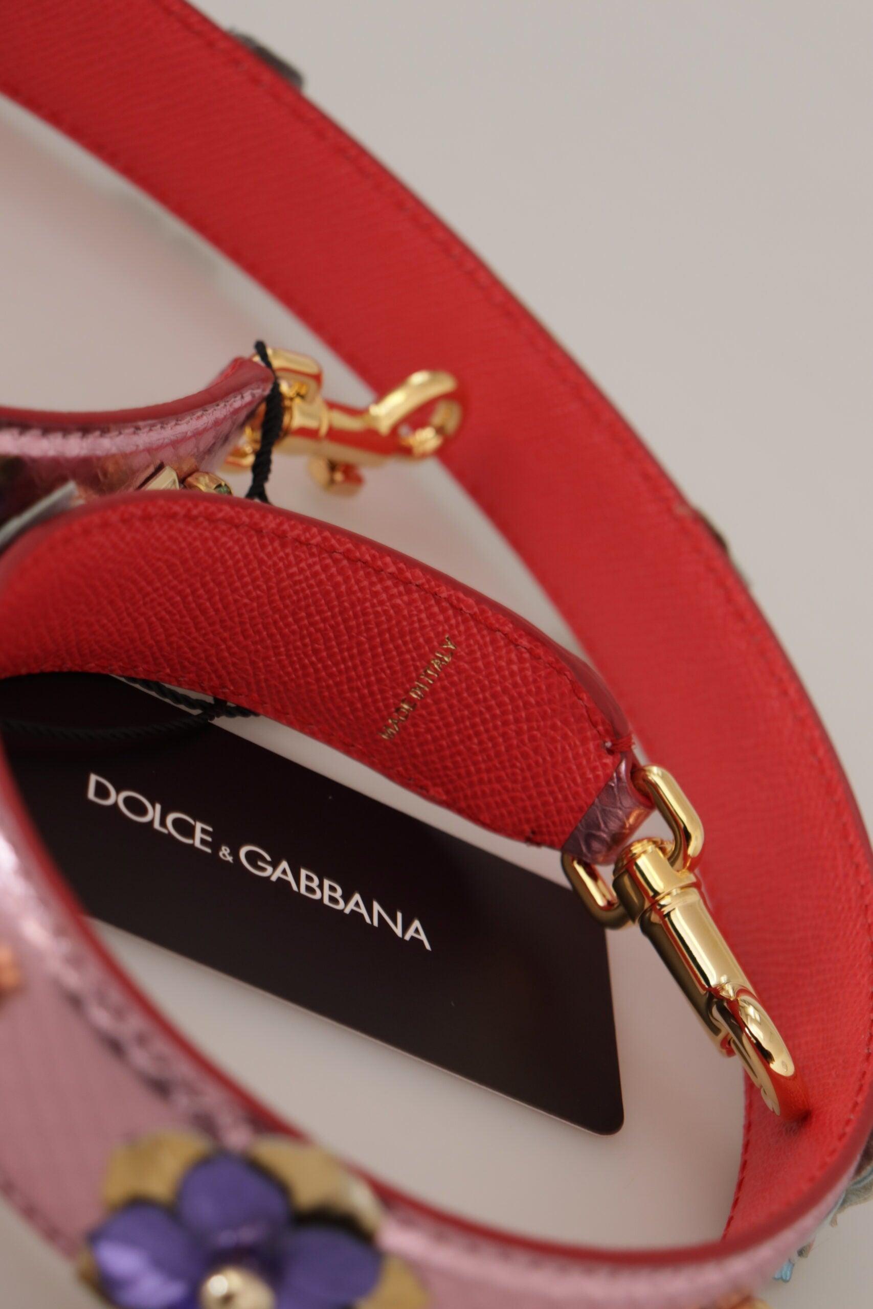 Dolce & Gabbana Metallic Pink Læder Studded Skulder Strap-Modeoutlet