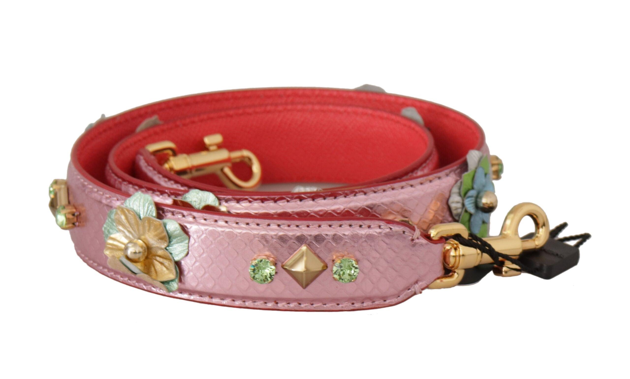 Dolce & Gabbana Metallic Pink Læder Studded Skulder Strap-Modeoutlet