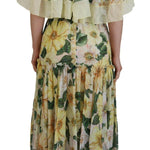 Dolce & Gabbana Multifarver Silke Floral Maxi Kjole-Modeoutlet