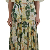 Dolce & Gabbana Multifarver Silke Floral Maxi Kjole-Modeoutlet