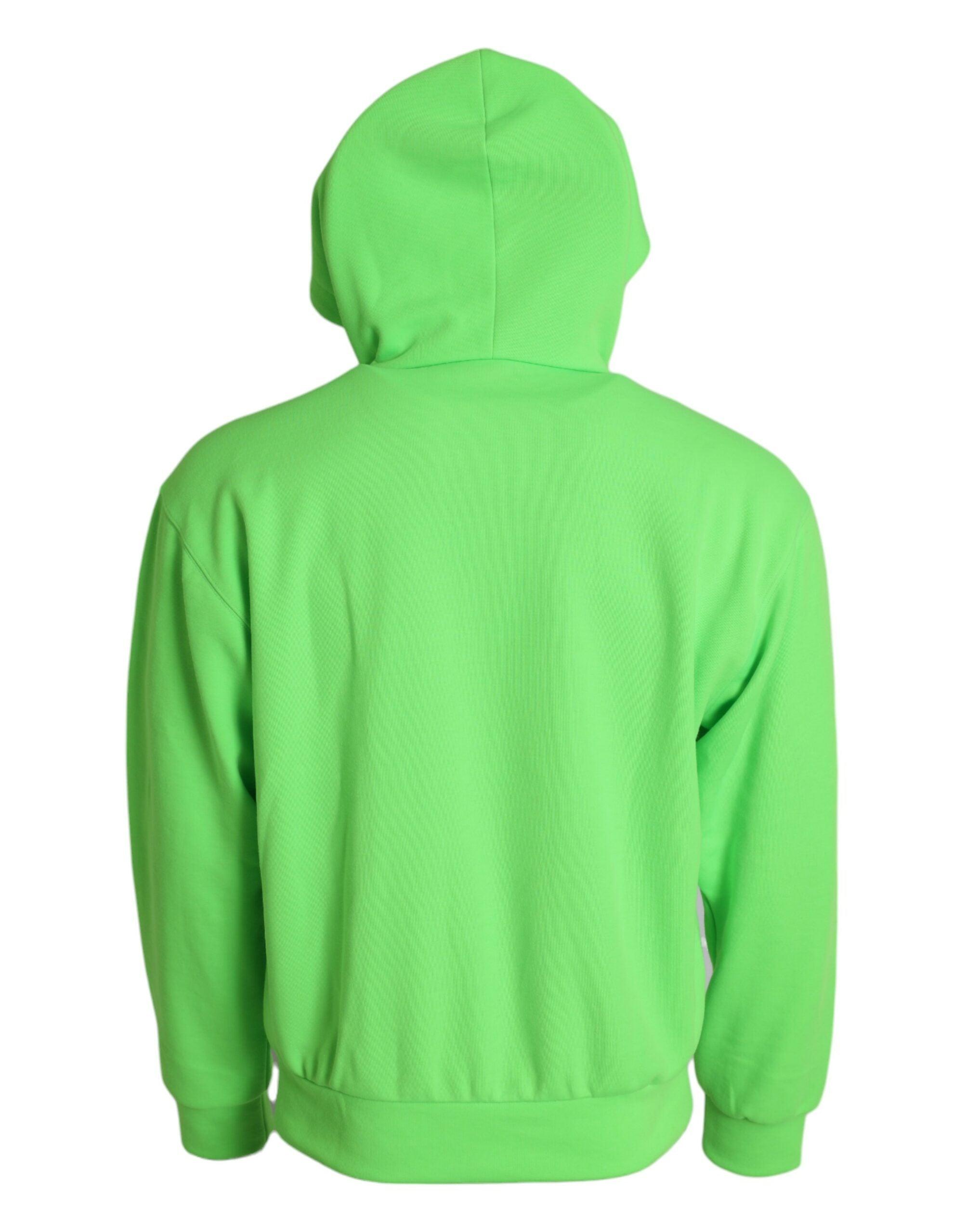 Dolce & Gabbana Neon Green Hooded Full Zip Top Sweater-Modeoutlet