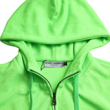 Dolce & Gabbana Neon Green Hooded Full Zip Top Sweater-Modeoutlet