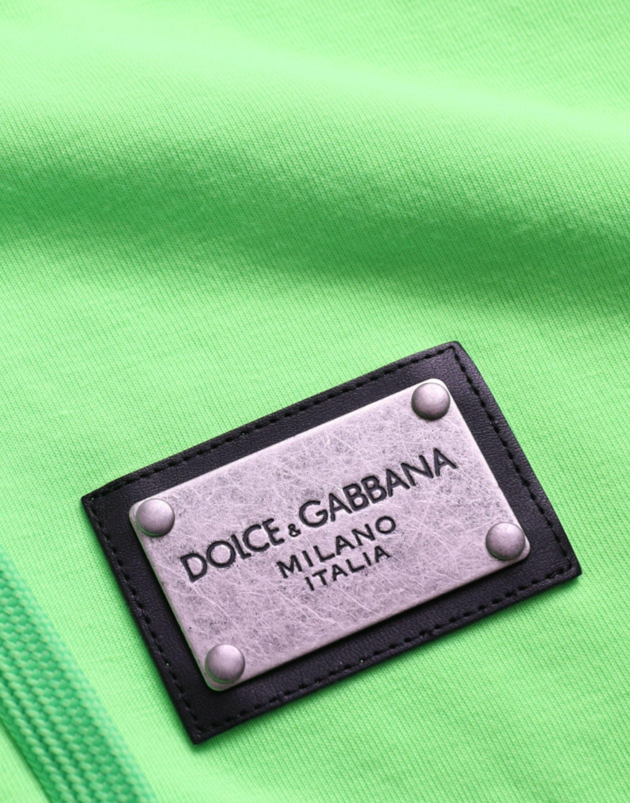 Dolce & Gabbana Neon Green Hooded Full Zip Top Sweater-Modeoutlet