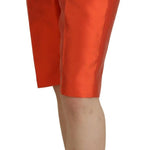 Dolce & Gabbana Orange Silke High Waist Cropped Bukser & Jeans-Modeoutlet