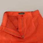 Dolce & Gabbana Orange Silke High Waist Cropped Bukser & Jeans-Modeoutlet