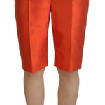 Dolce & Gabbana Orange Silke High Waist Cropped Bukser & Jeans-Modeoutlet