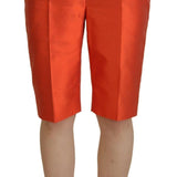 Dolce & Gabbana Orange Silke High Waist Cropped Bukser & Jeans-Modeoutlet