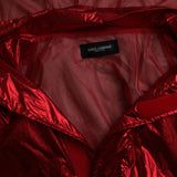 Dolce & Gabbana Red Nylon Hooded Pullover Sweatshirt Jacket-Modeoutlet