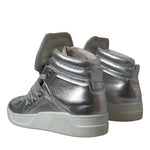 Dolce & Gabbana Silver Leather High-Top Sneakers-Modeoutlet