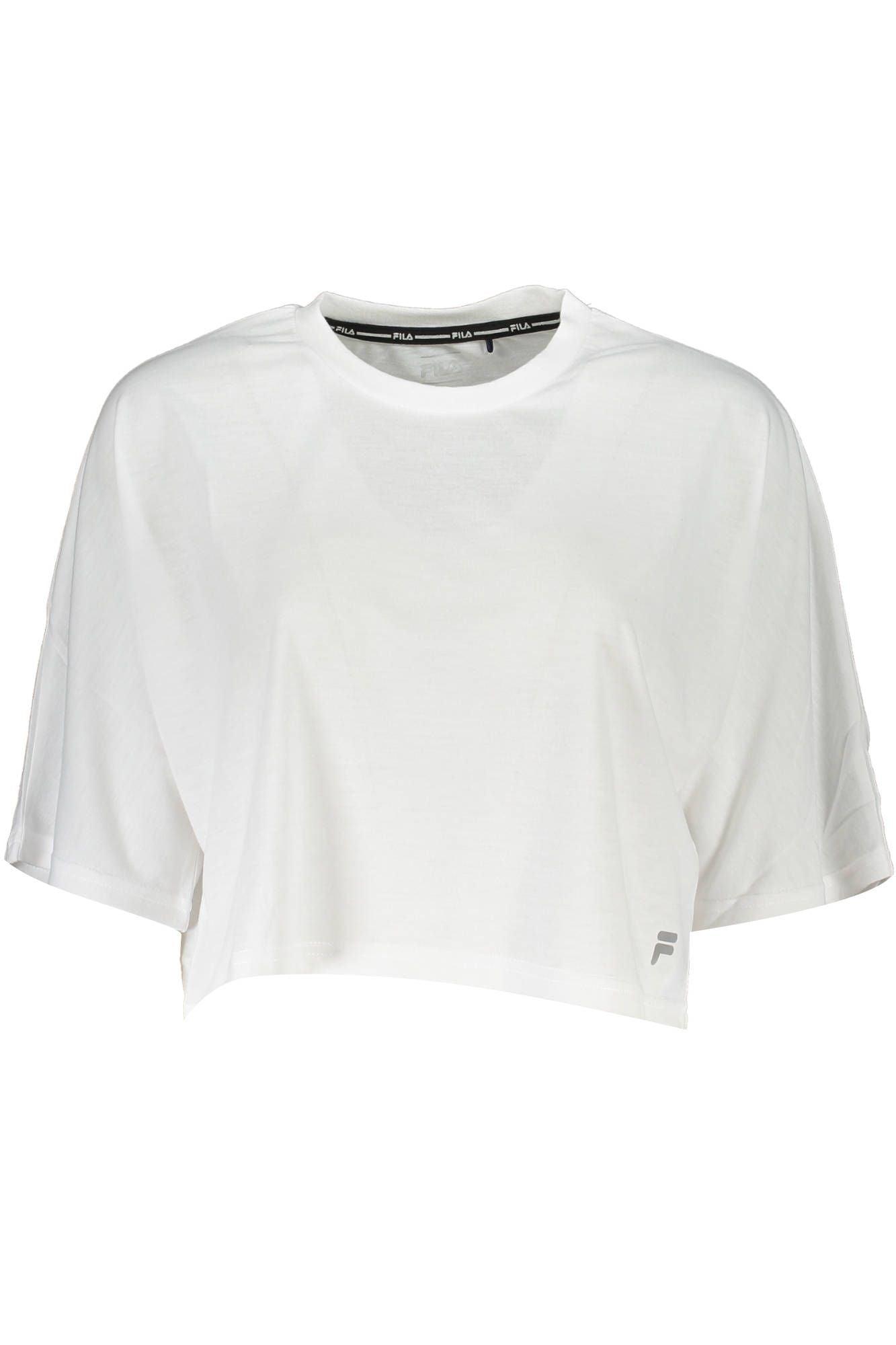 Fila Elegant White Logo Tee with Wide Neckline-Modeoutlet