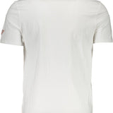 Guess Jeans Sleek White Cotton Slim Tee with Logo Print-Modeoutlet