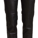 John Galliano Chic Black Glittered Cropped Pants-Modeoutlet