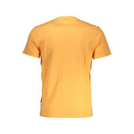 Napapijri Orange Cotton Tee with Signature Embroidery-Modeoutlet