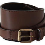 PLEIN SUD Elegant Rustic Gold-Tone Leather Belt-Modeoutlet