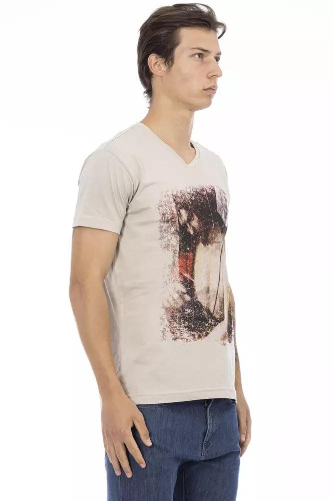 Trussardi Action Beige Bomuld T-Shirt-Modeoutlet