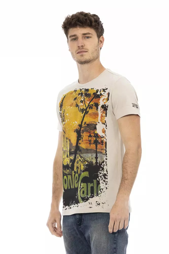 Trussardi Action Beige Bomuld T-Shirt-Modeoutlet