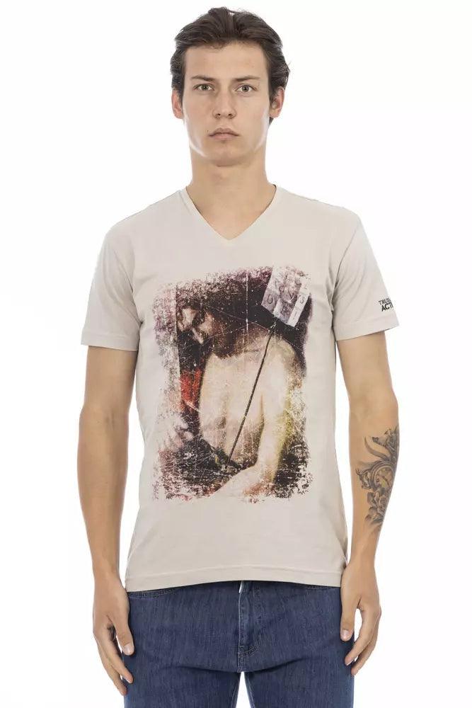 Trussardi Action Beige Bomuld T-Shirt-Modeoutlet